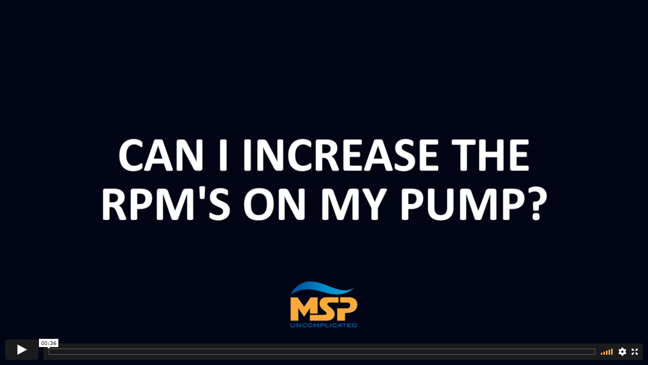 Video, can i increase the rpms on my pump