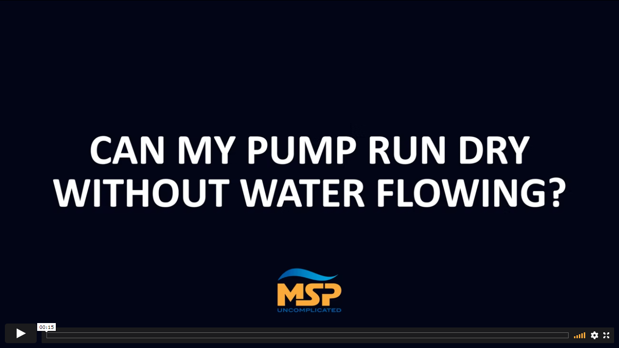 Video, can my pump run dry without water flowing